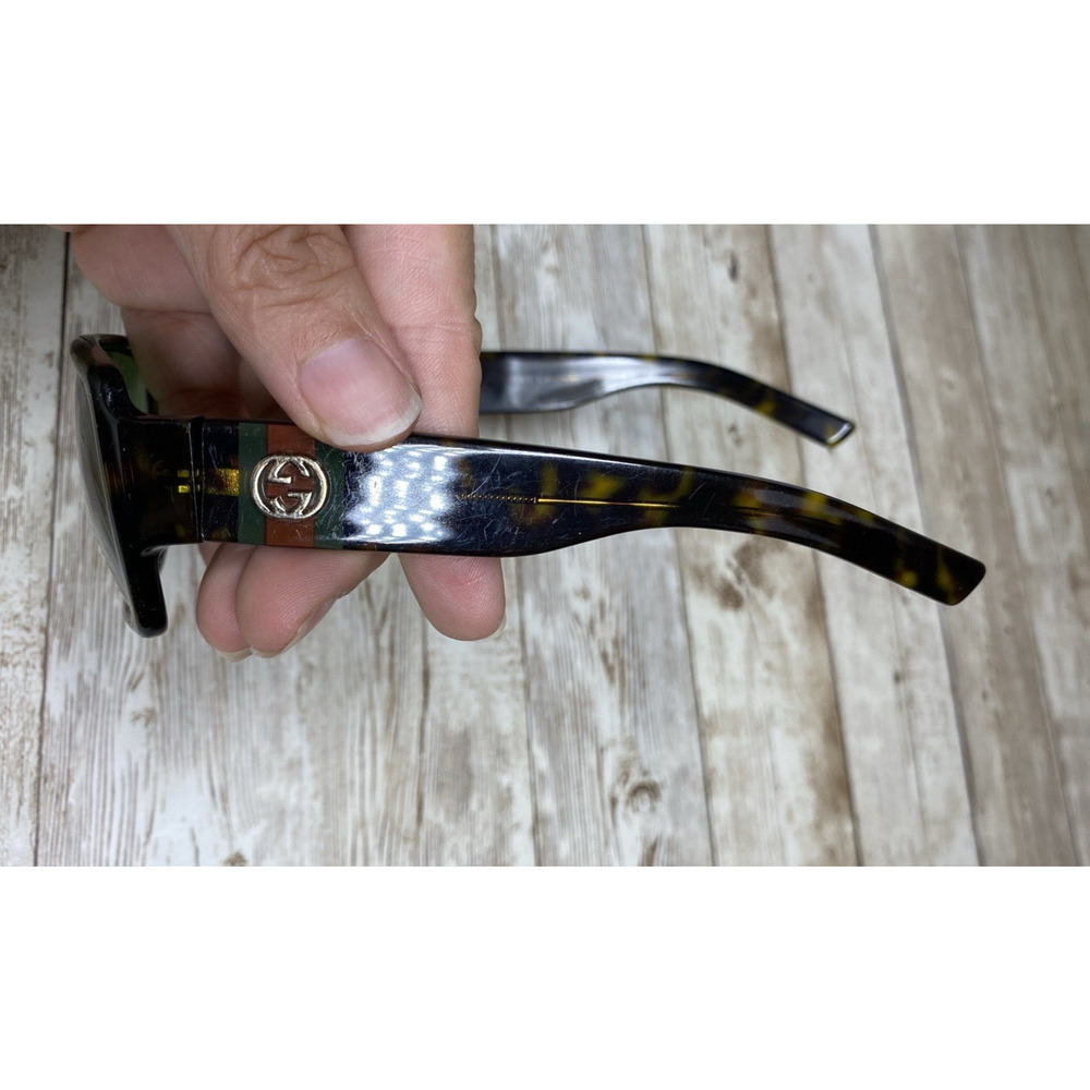 Gucci Sunglasses Unisex GG 2563/S Brown Tortoise Green Lens Italy Vintage - Picture 13 of 16